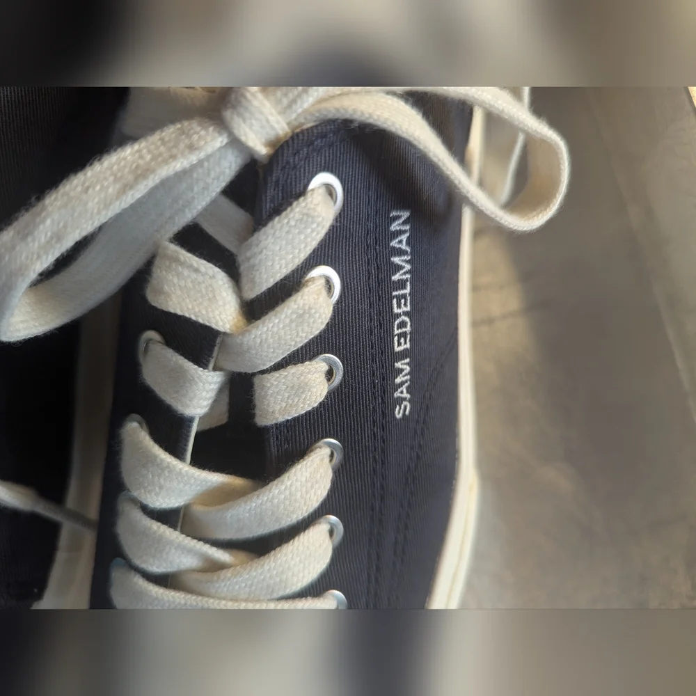 Sam Edelman Sneakers 8.5 Women's Black White Converse Style Shoes